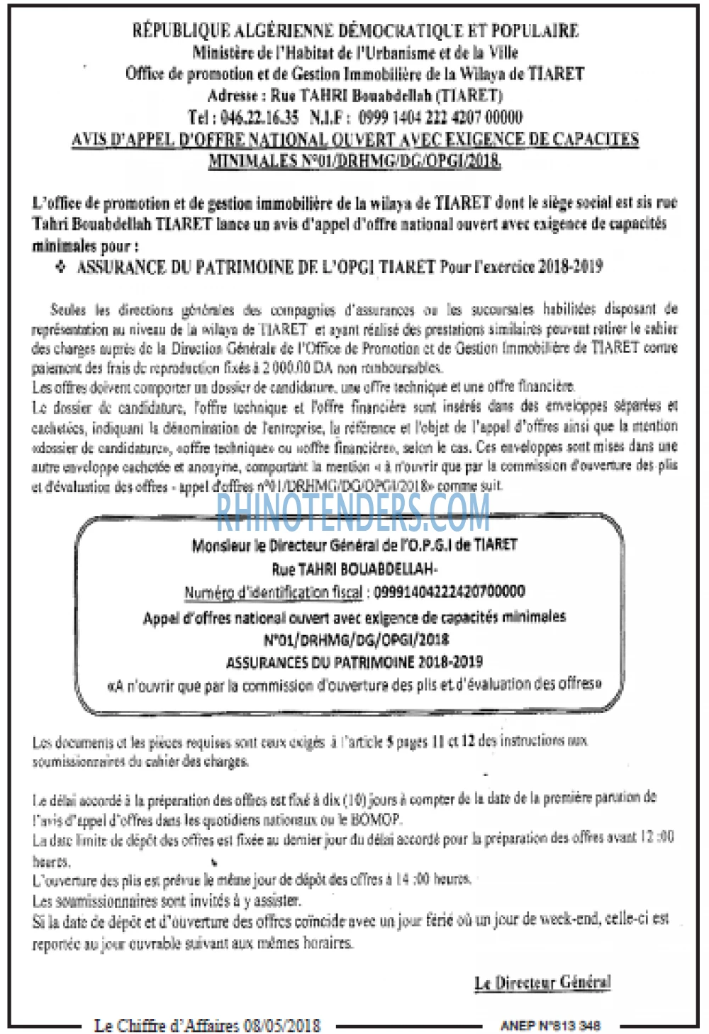 Le Chiffre d'Affaires