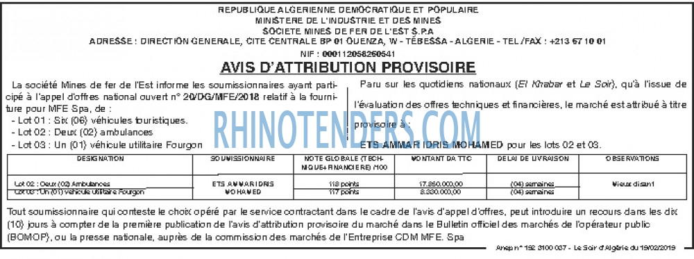 LE SOIR D'ALGERIE
