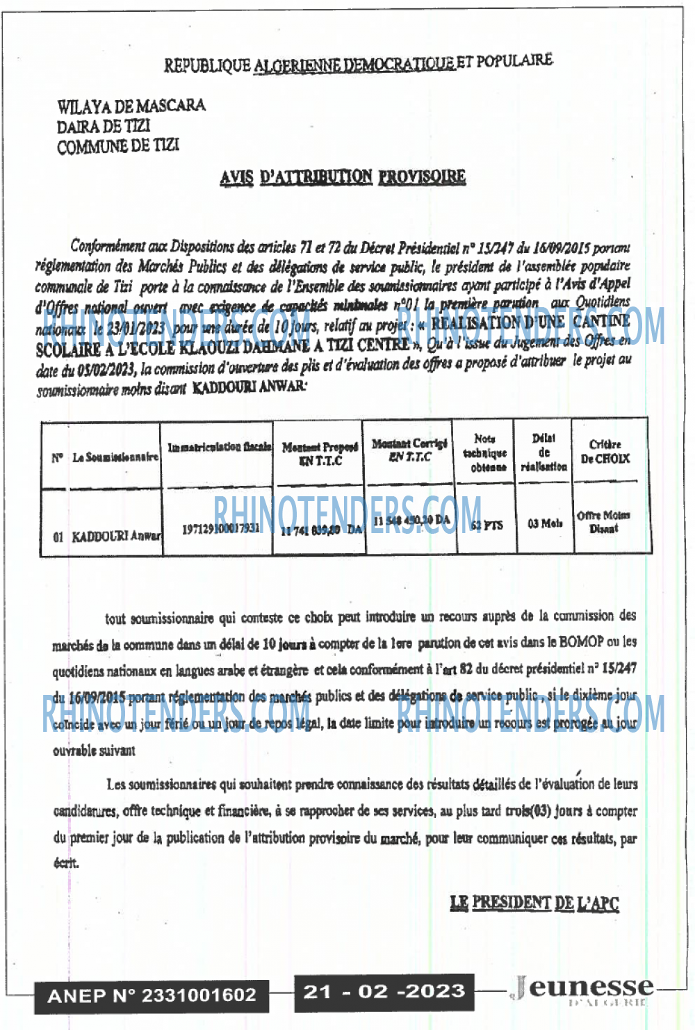 Jeune Independant