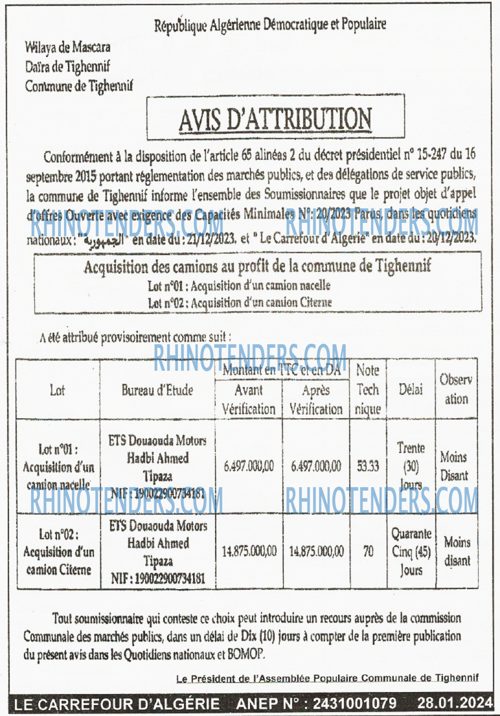 Le Carrefour d'Algérie