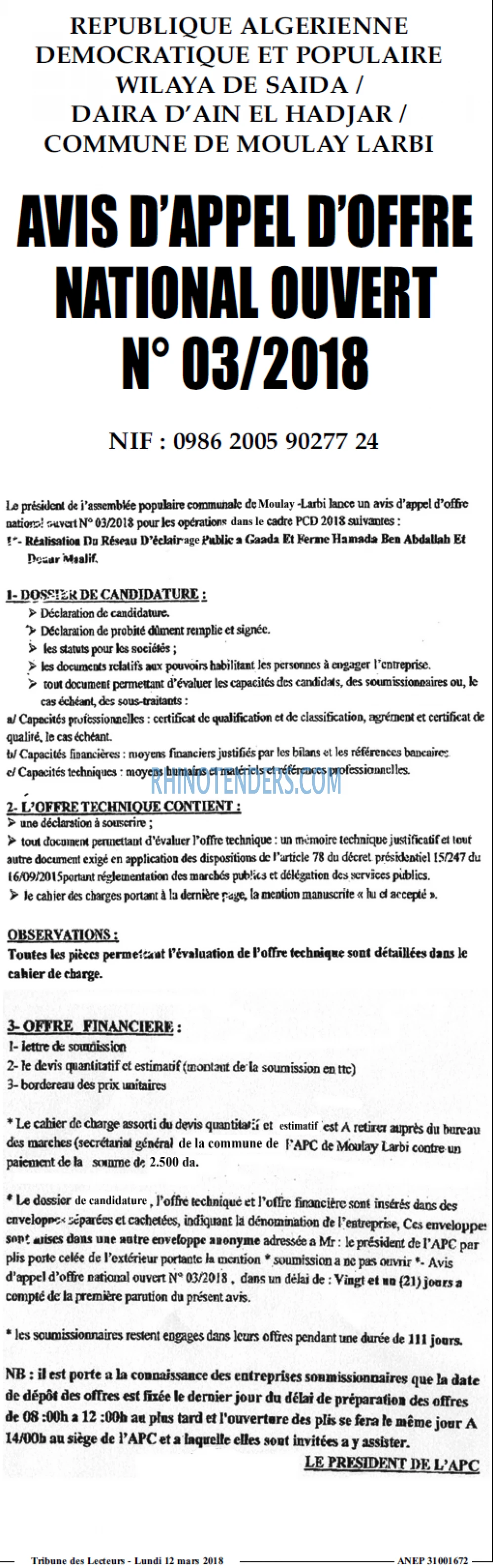 TRIBUNE DES LECTEURS