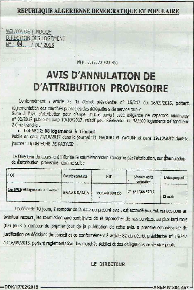 LA DEPECHE DE KABYLIE