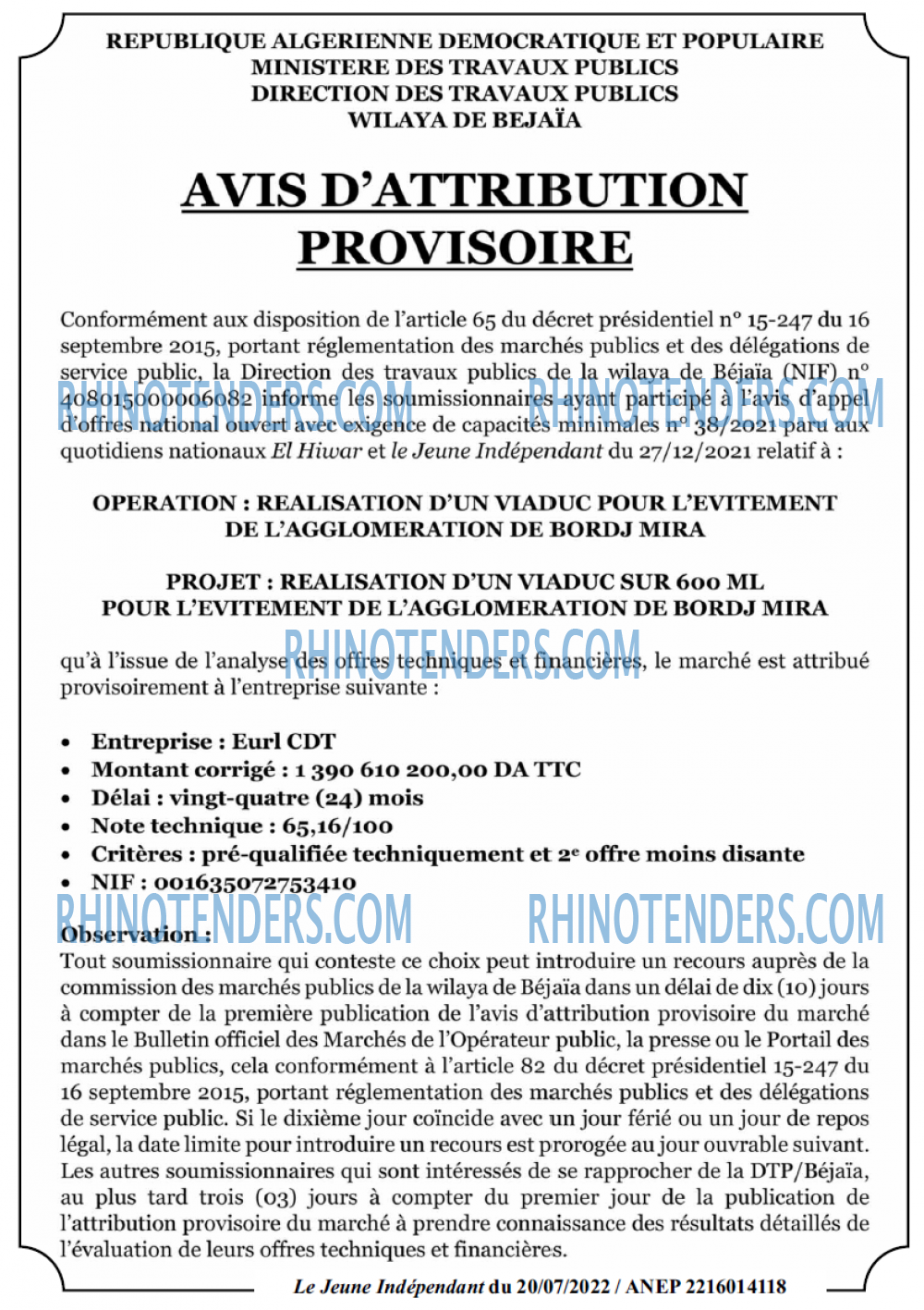 Jeune Independant