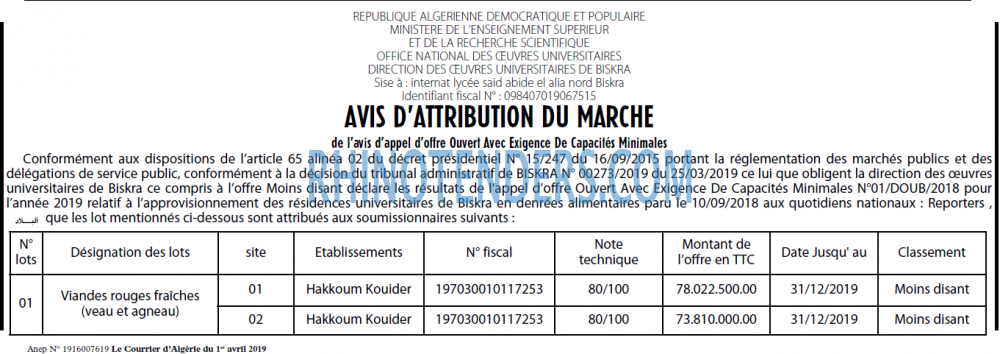 Le Courrier d'Algerie
