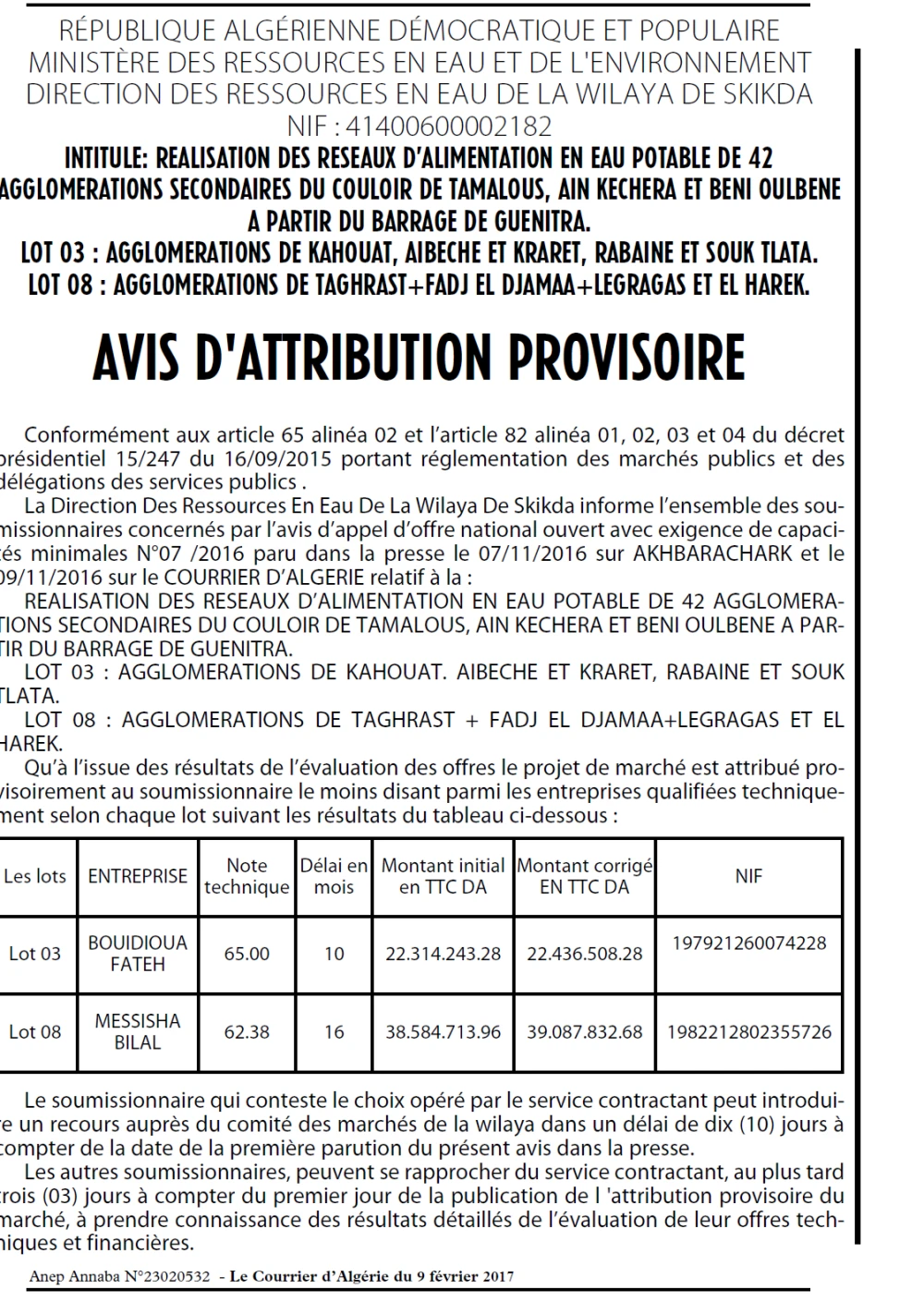 Le Courrier d'Algerie