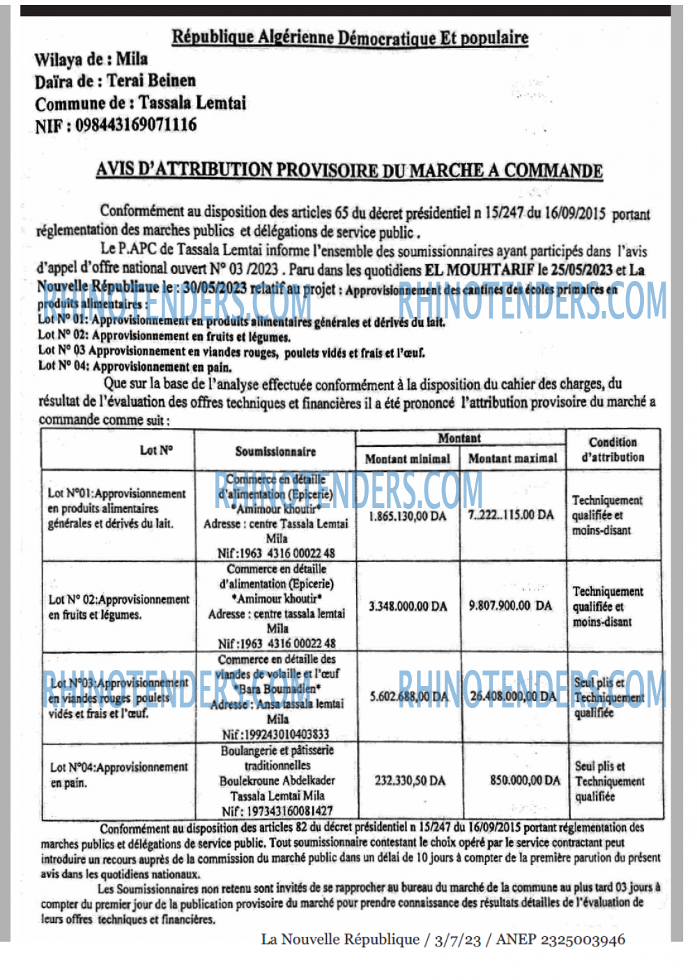 NOUVELLE REPUBLIQUE