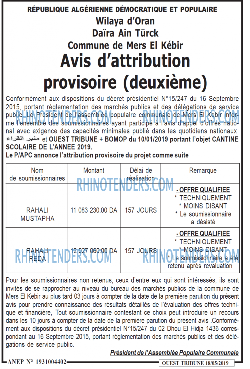 ouest TRIBUNE