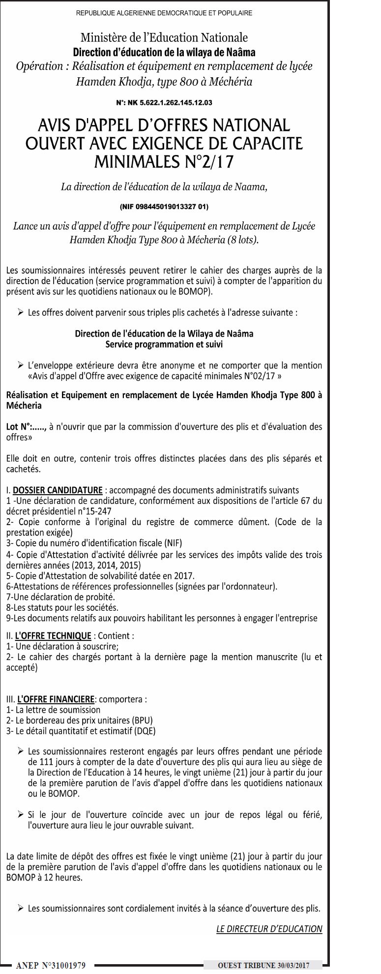 ouest TRIBUNE