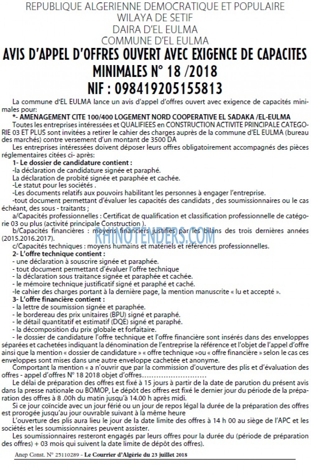 Le Courrier d'Algerie