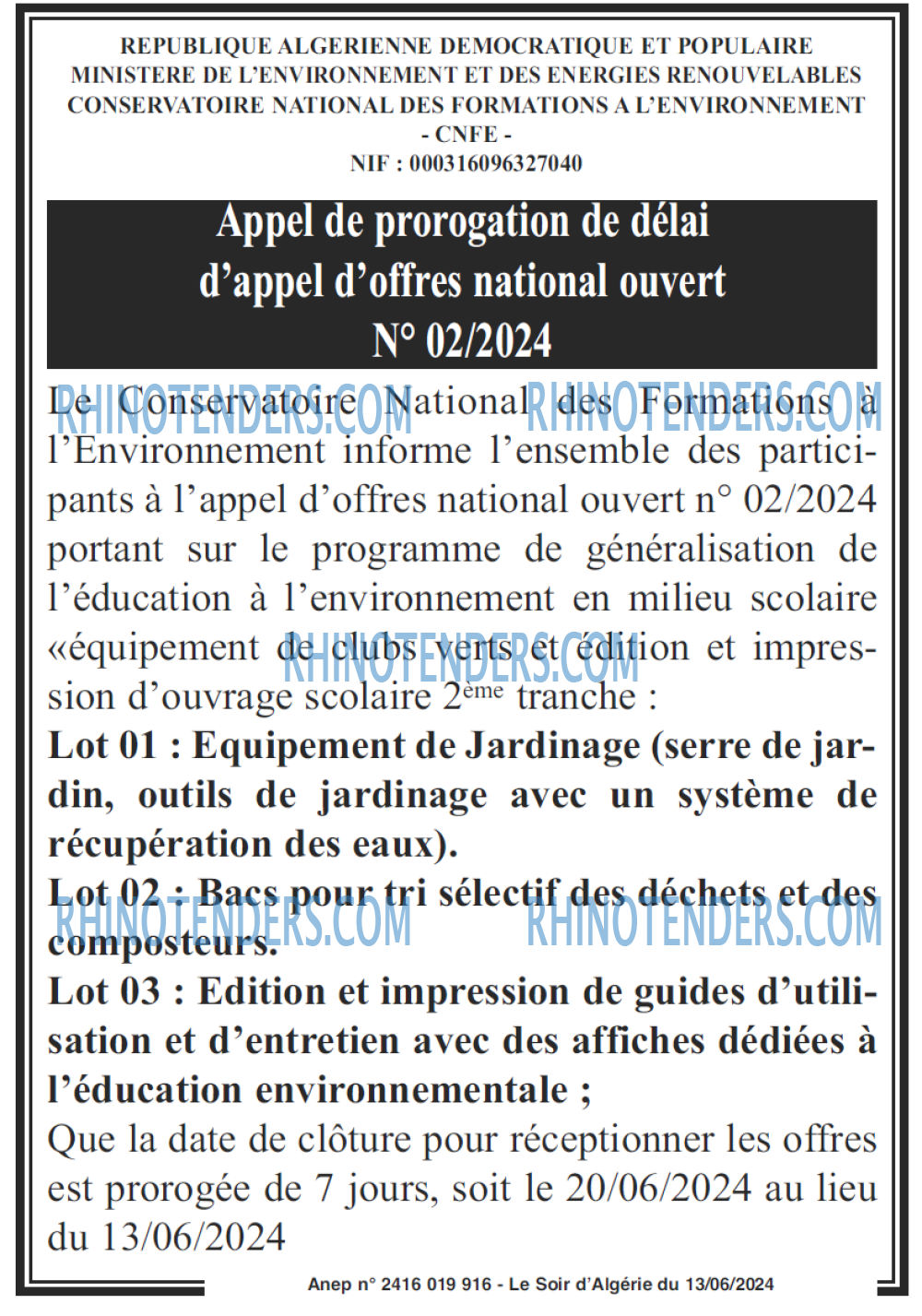 LE SOIR D'ALGERIE