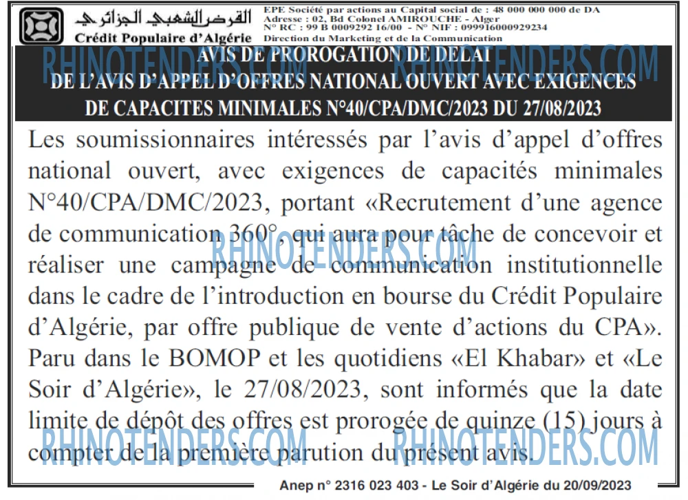 LE SOIR D'ALGERIE