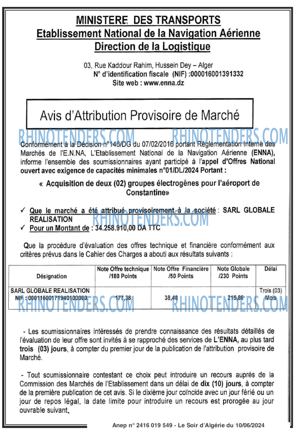 LE SOIR D'ALGERIE