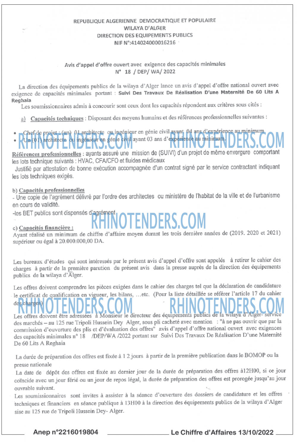 Le Chiffre d'Affaires