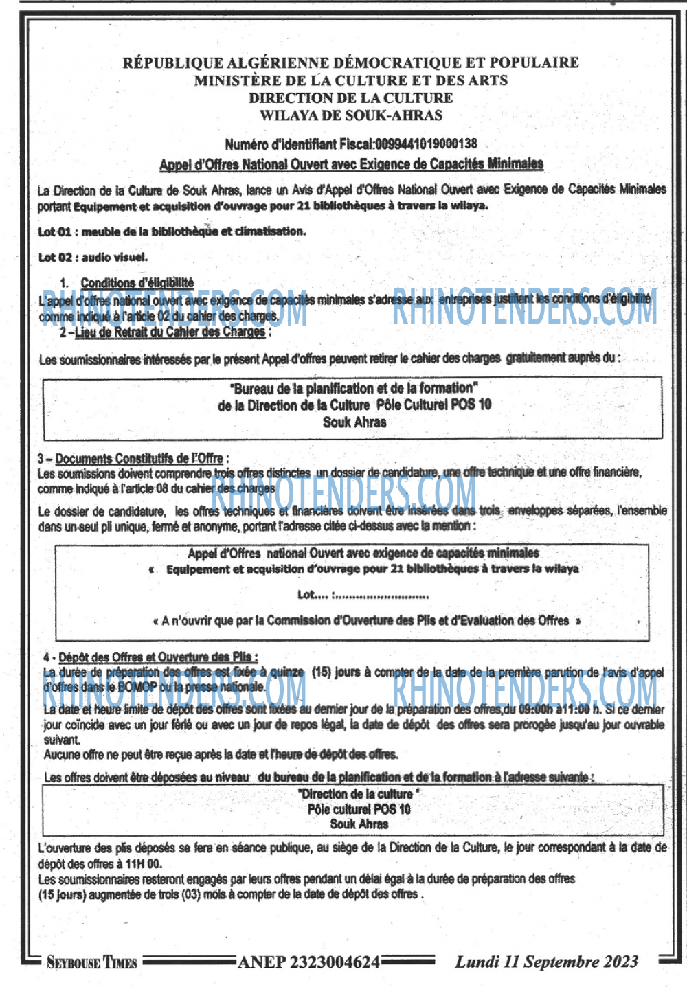 SEYBOUSSE TIMES