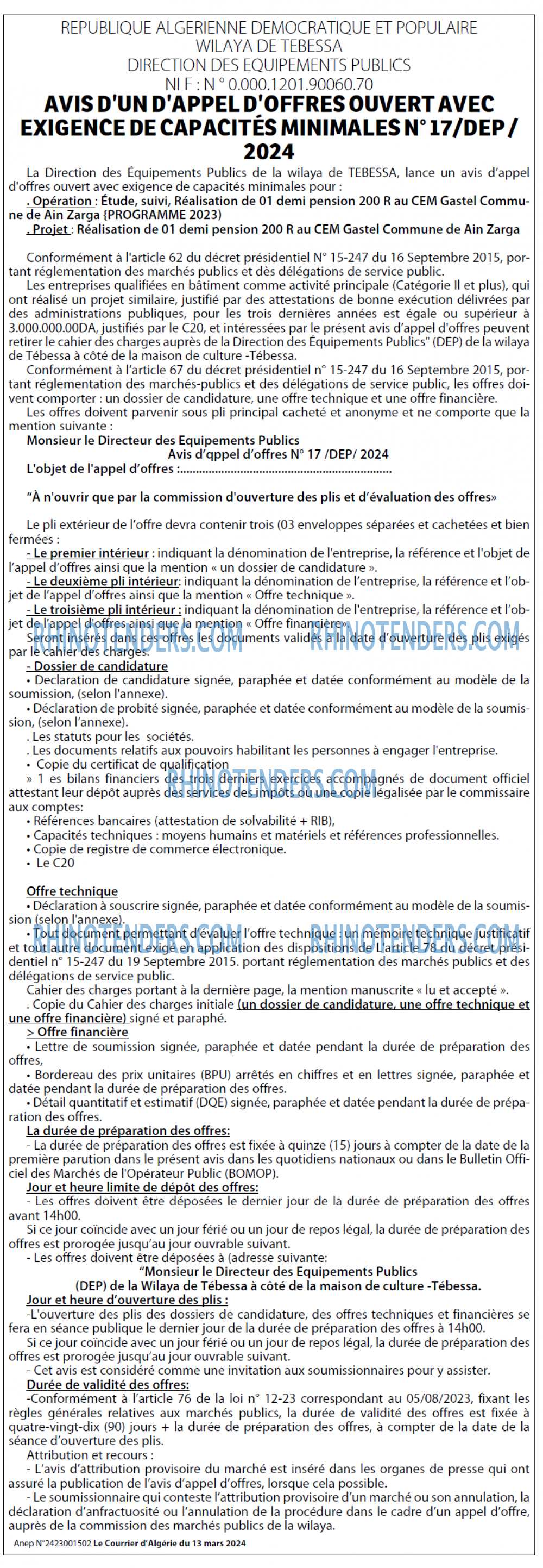 Le Courrier d'Algerie