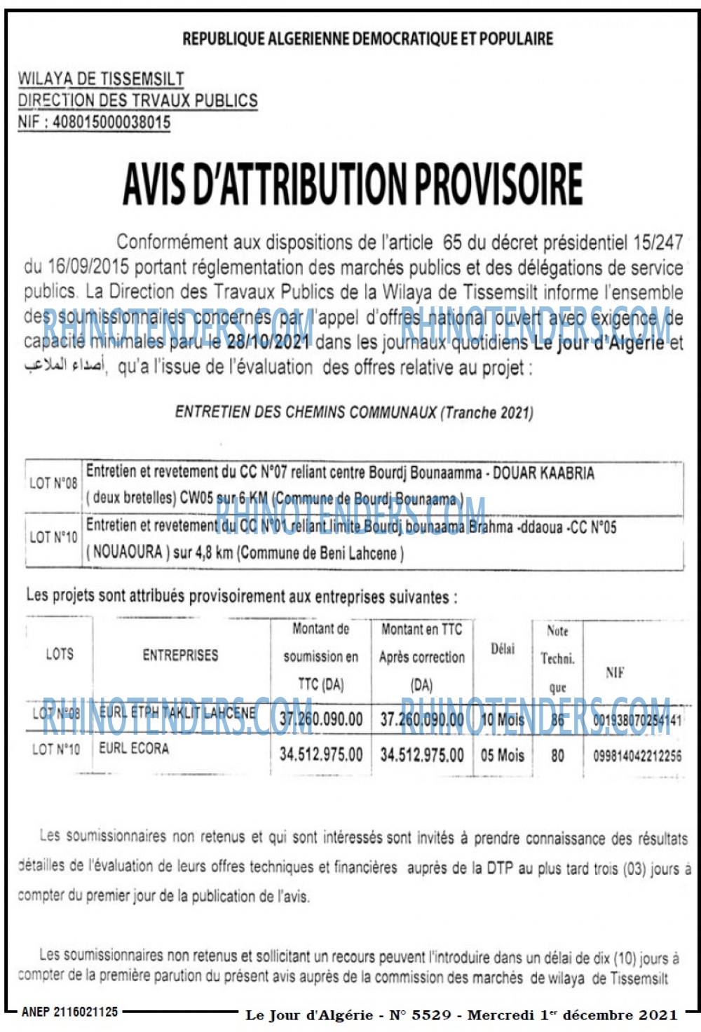 Le Jour d'Algérie