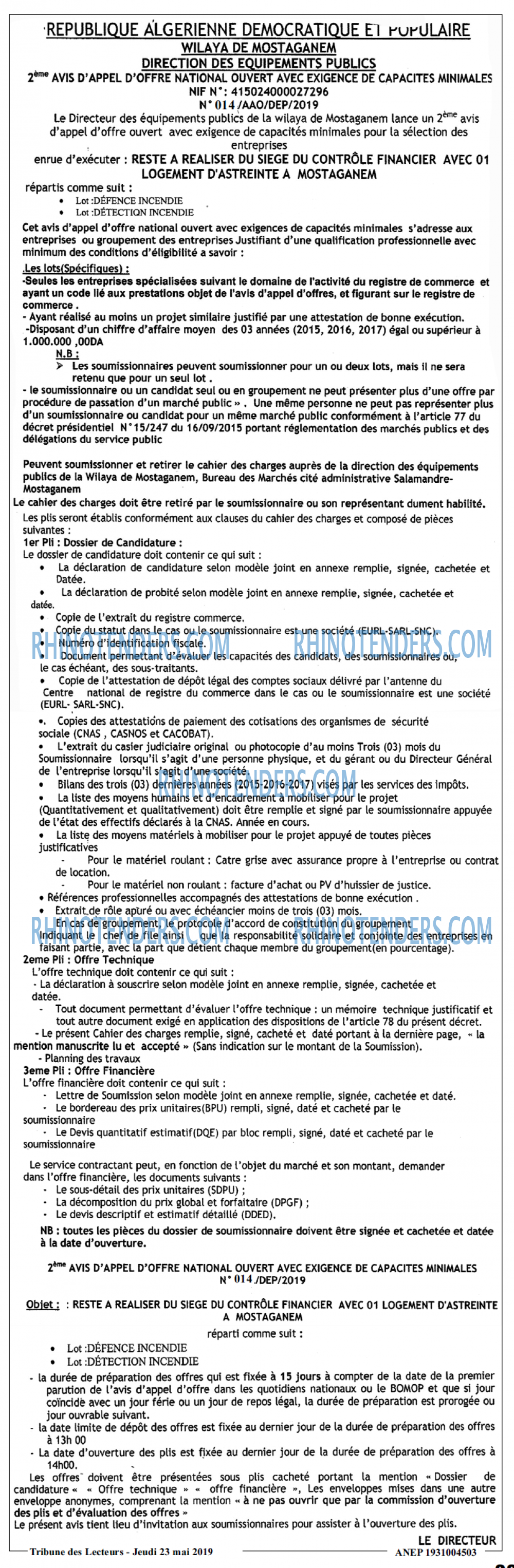 TRIBUNE DES LECTEURS