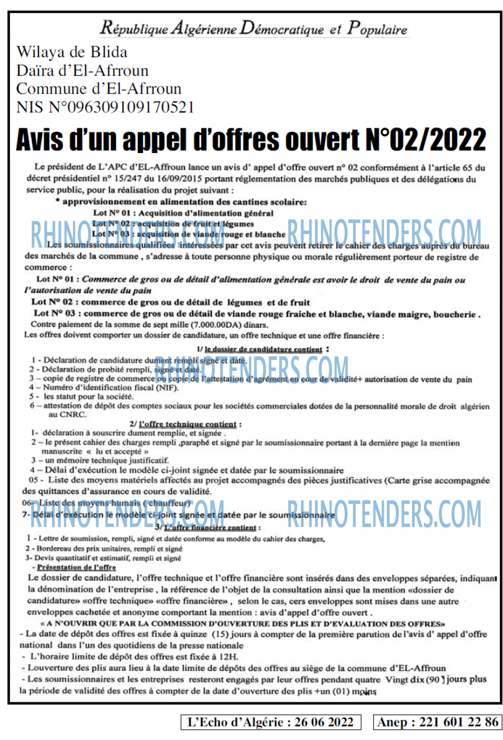 L'ECHO D'ALGERIE