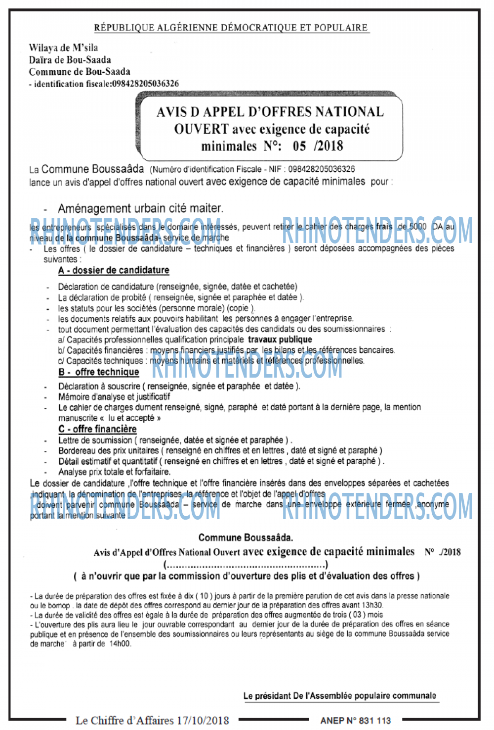 Le Chiffre d'Affaires
