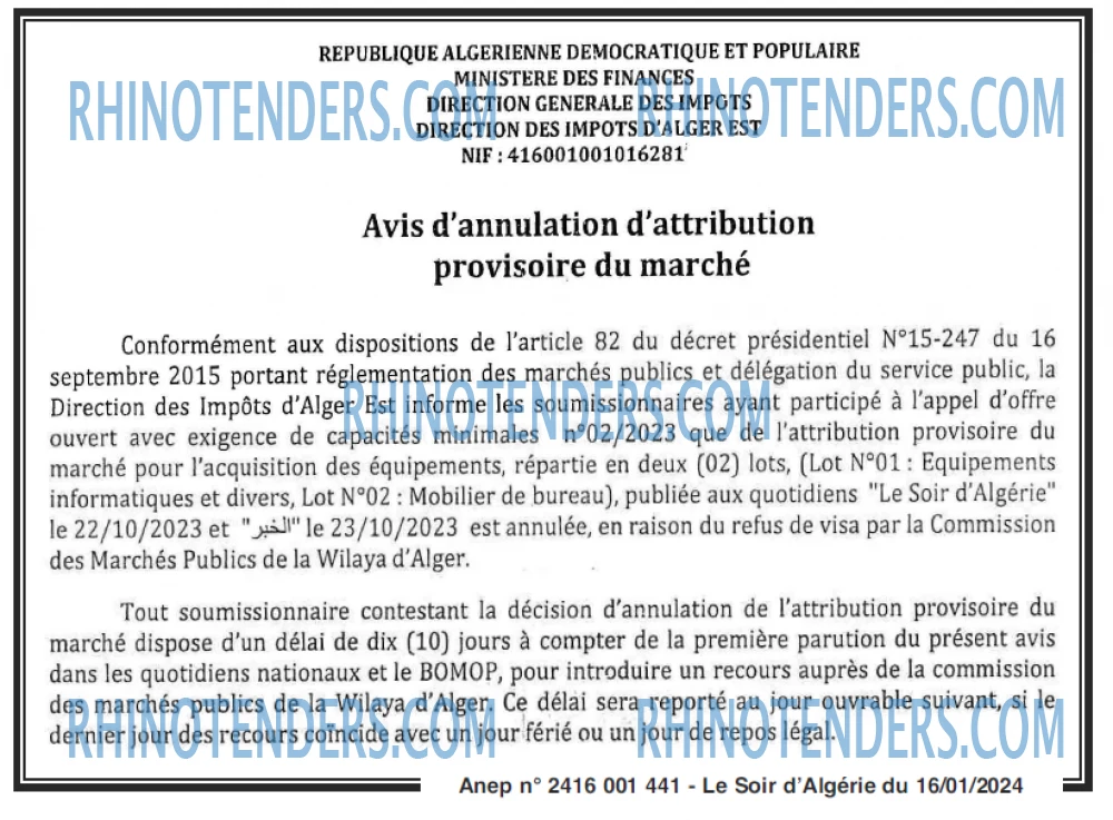 LE SOIR D'ALGERIE