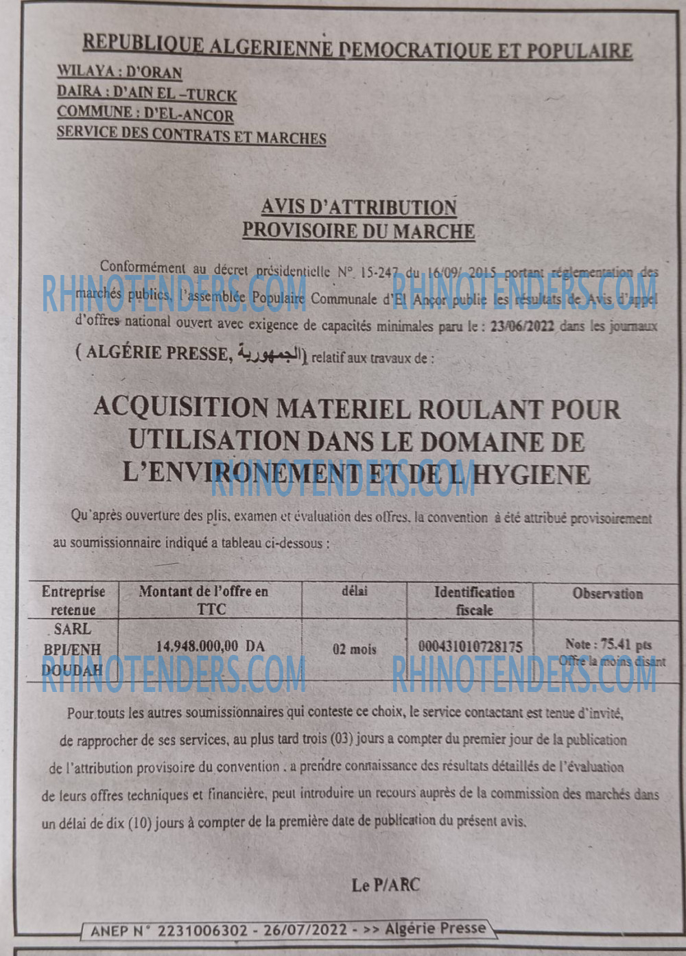 ALGERIE PRESSE