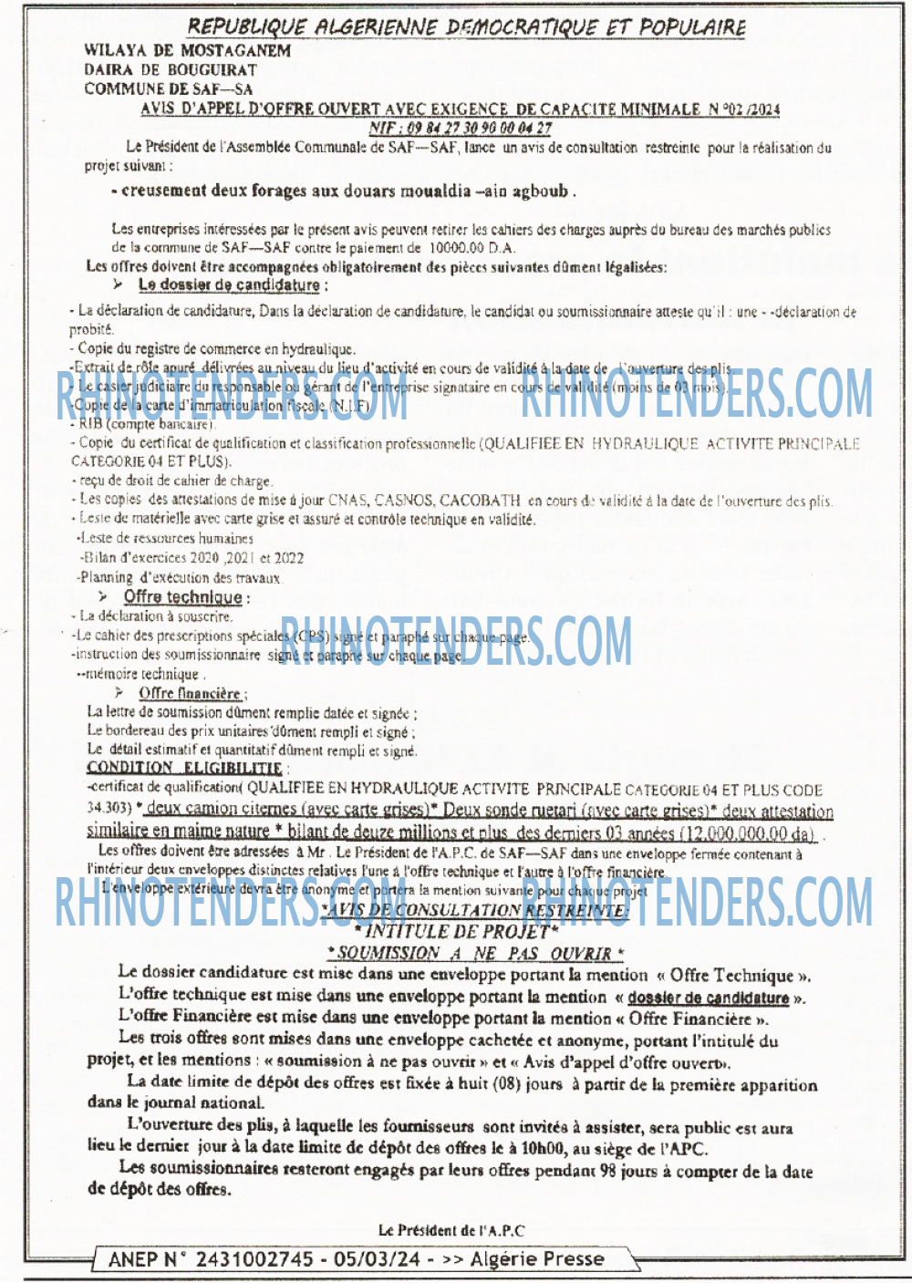 ALGERIE PRESSE