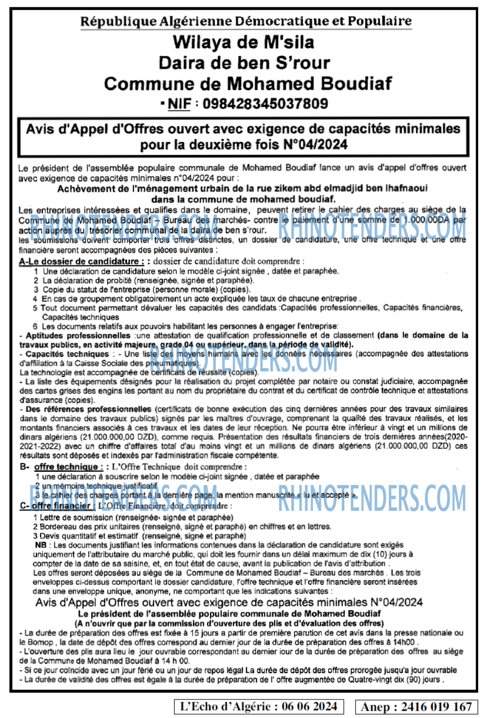 L'ECHO D'ALGERIE