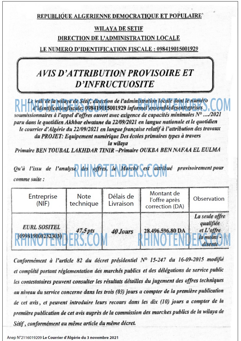 Le Courrier d'Algerie