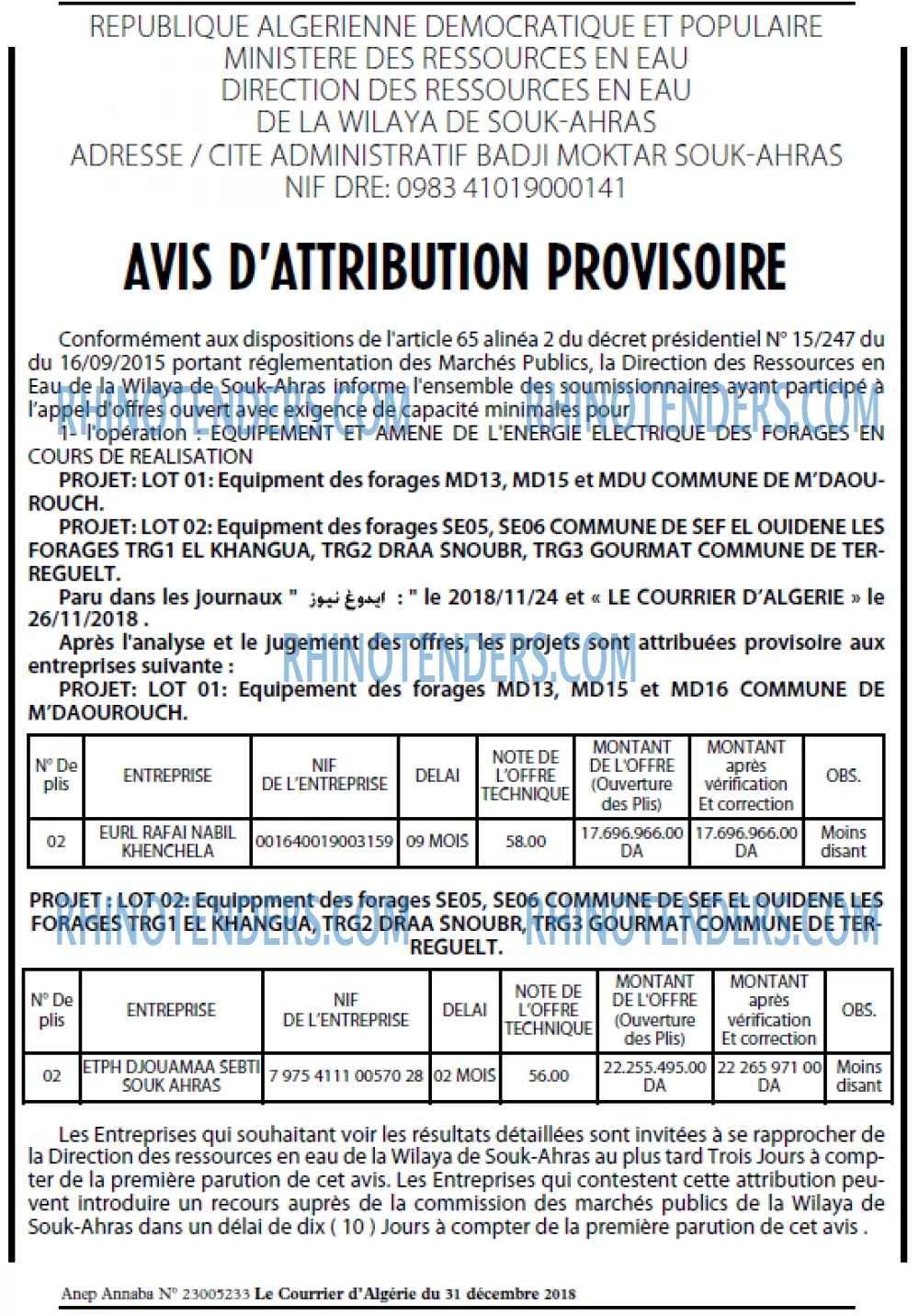 Le Courrier d'Algerie