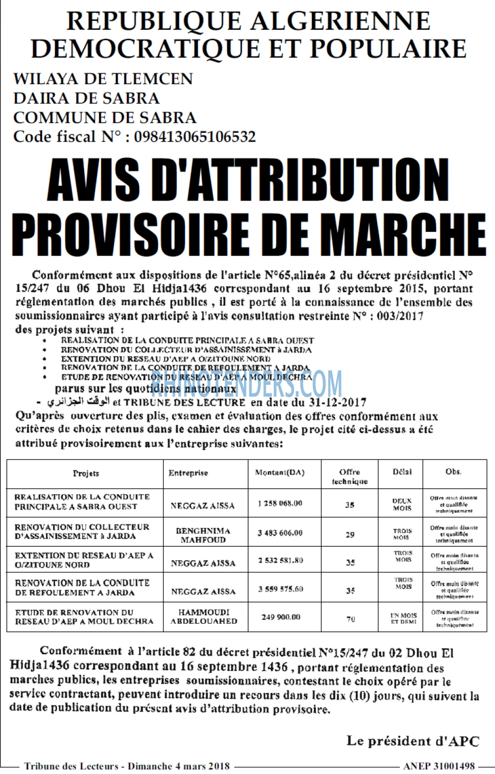 TRIBUNE DES LECTEURS