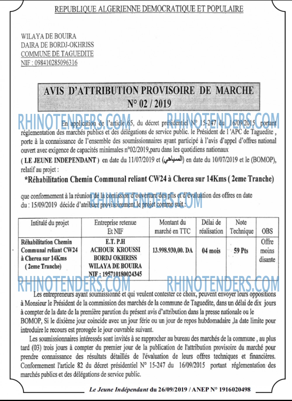 Jeune Independant