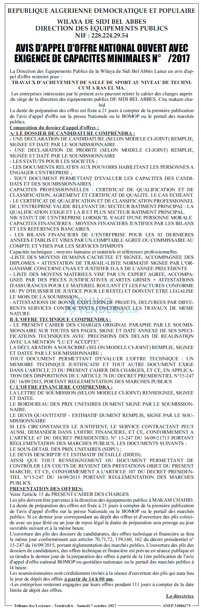 TRIBUNE DES LECTEURS