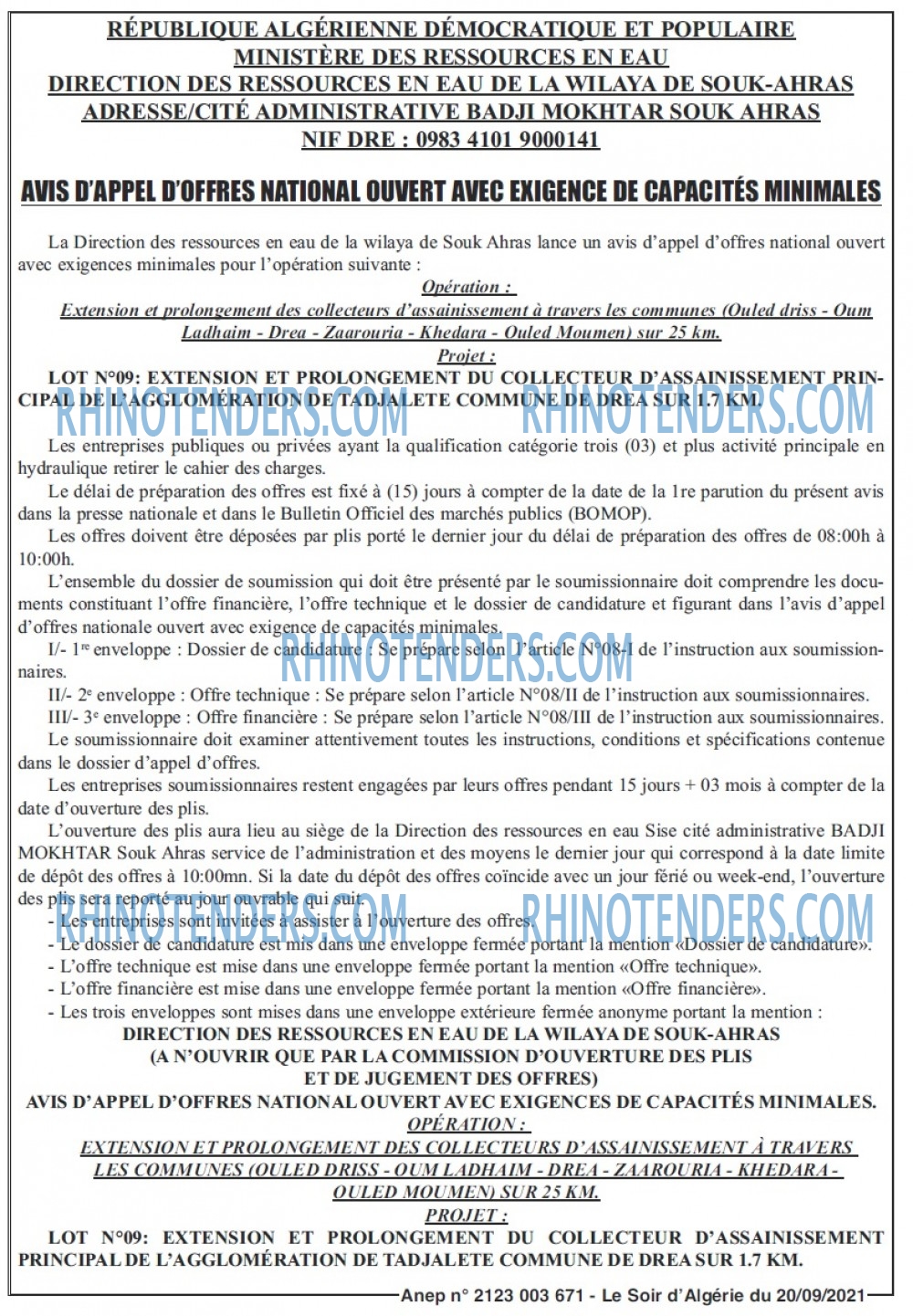 LE SOIR D'ALGERIE