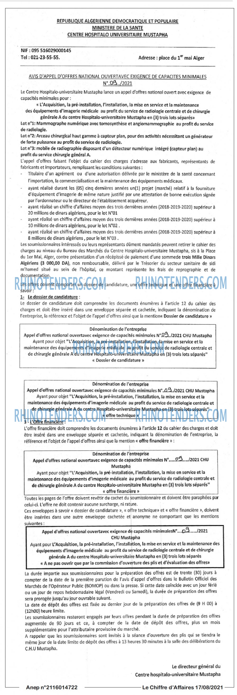Le Chiffre d'Affaires
