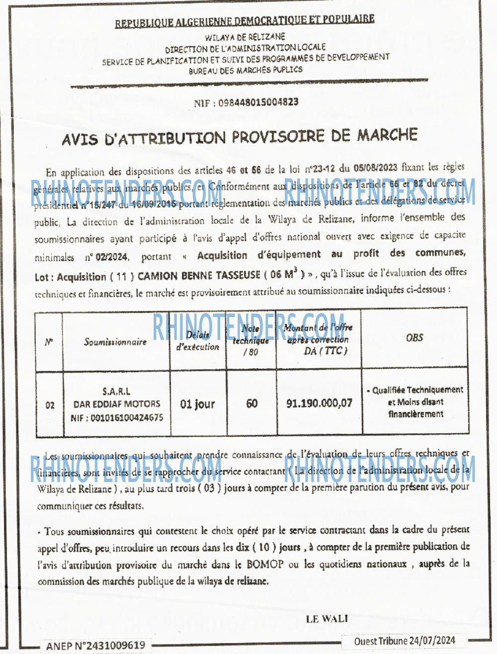 ouest TRIBUNE