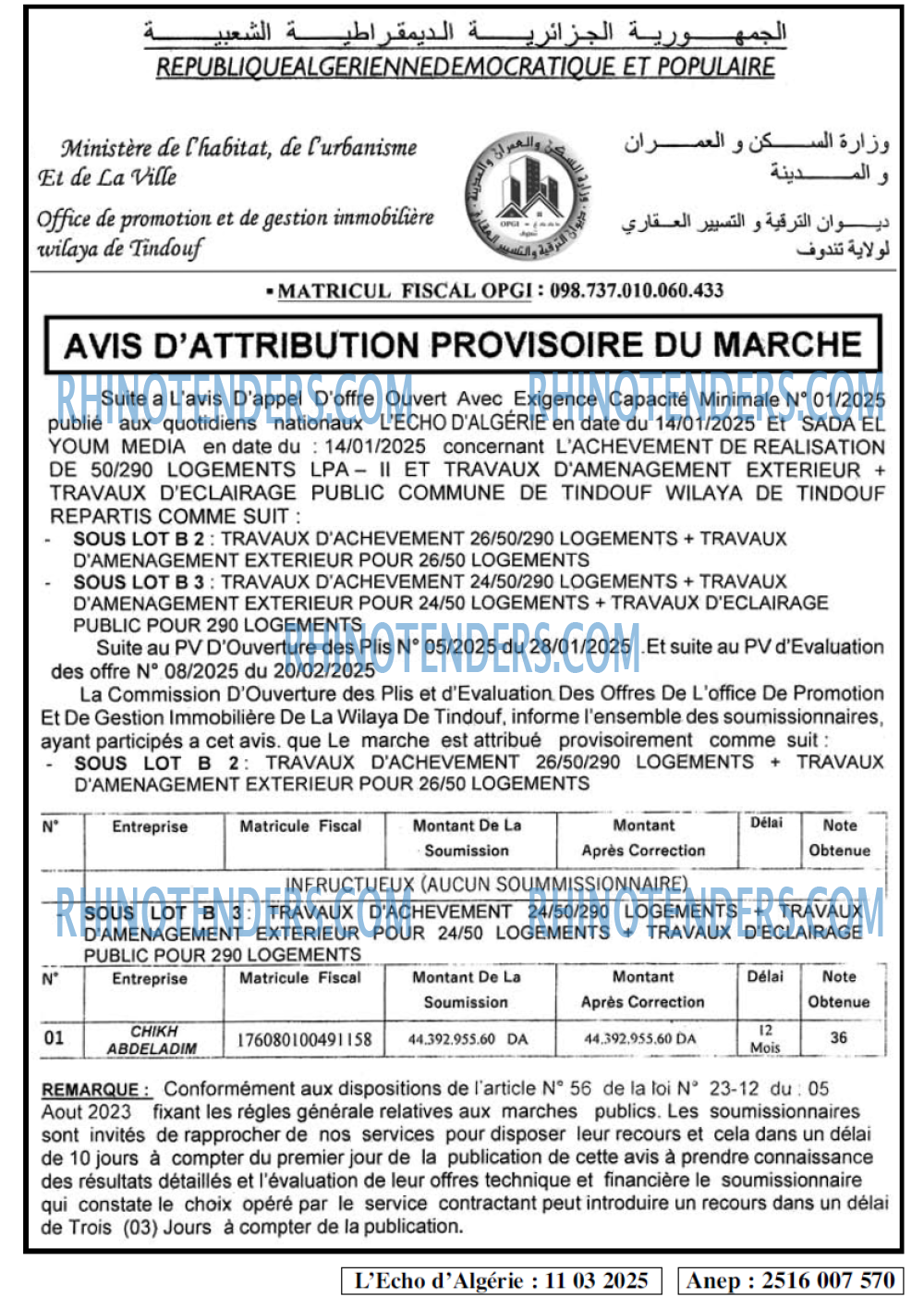 L'ECHO D'ALGERIE