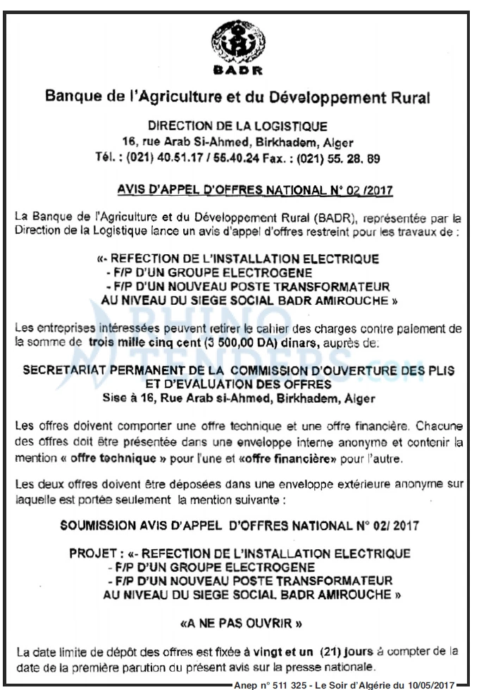 LE SOIR D'ALGERIE