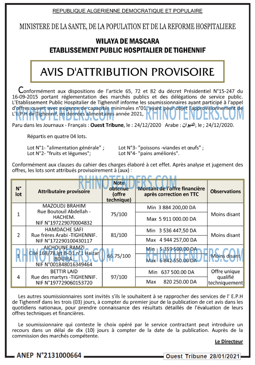 ouest TRIBUNE
