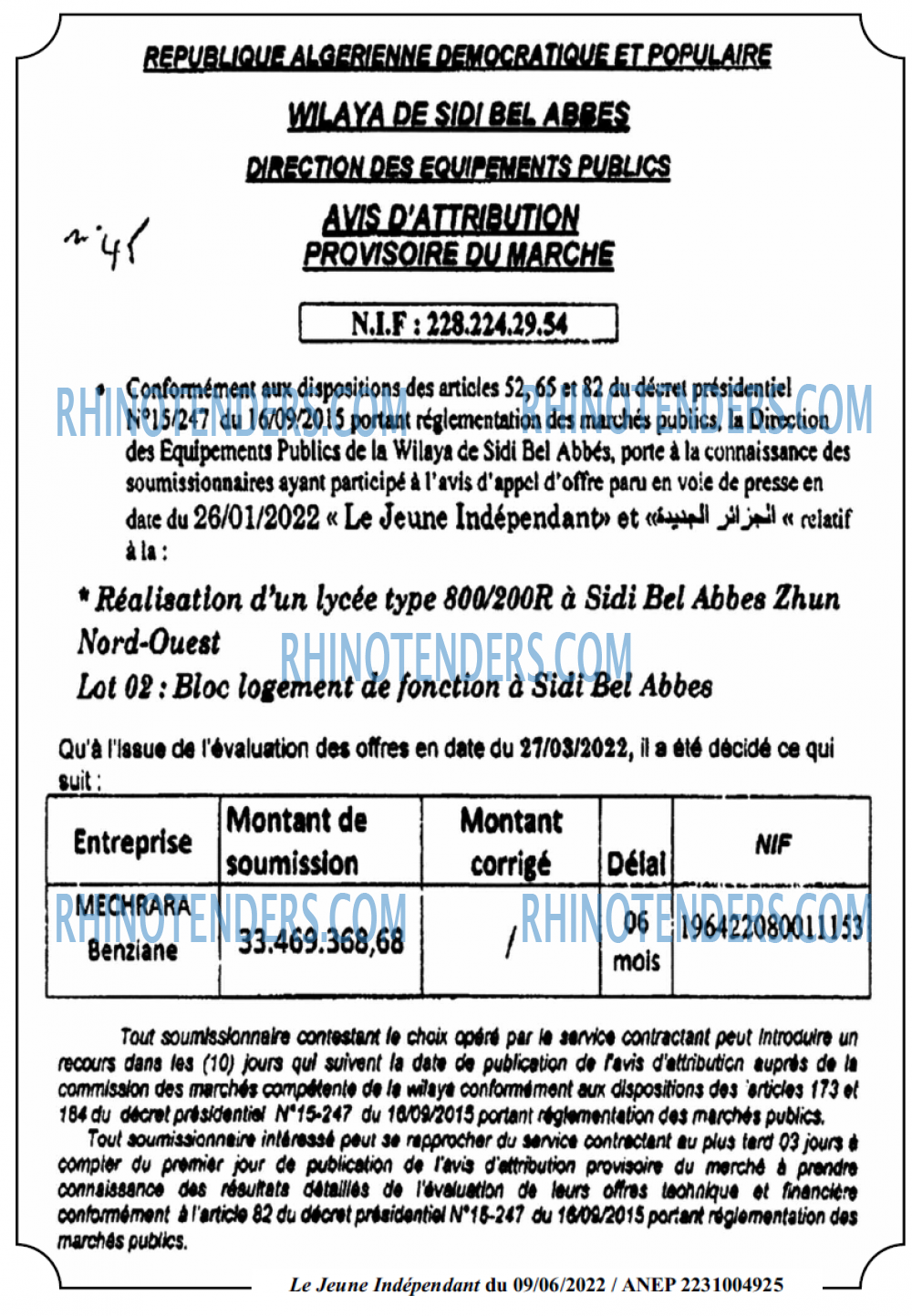 Le jeune indépendant