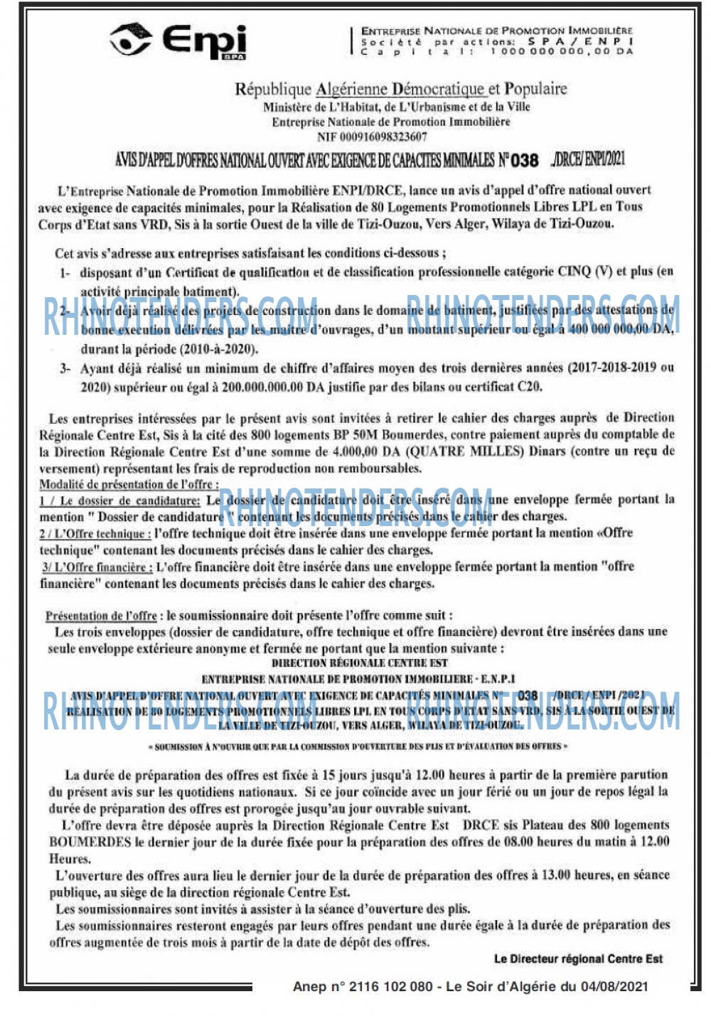 LE SOIR D'ALGERIE