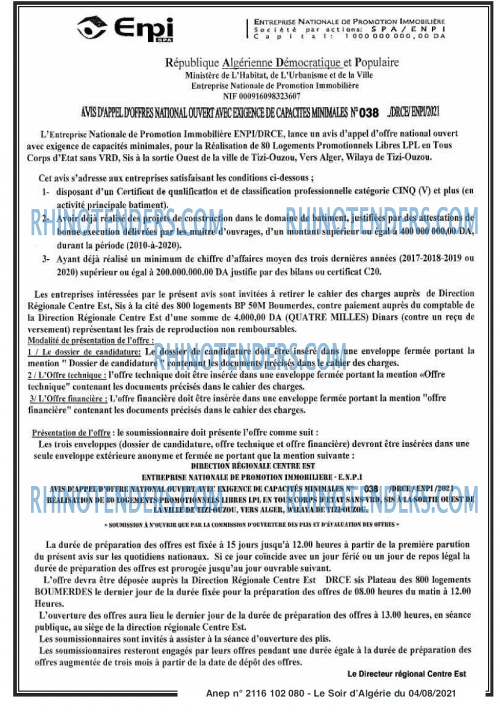 LE SOIR D'ALGERIE