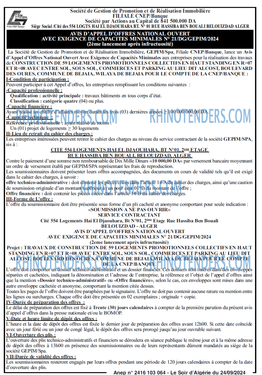 LE SOIR D'ALGERIE