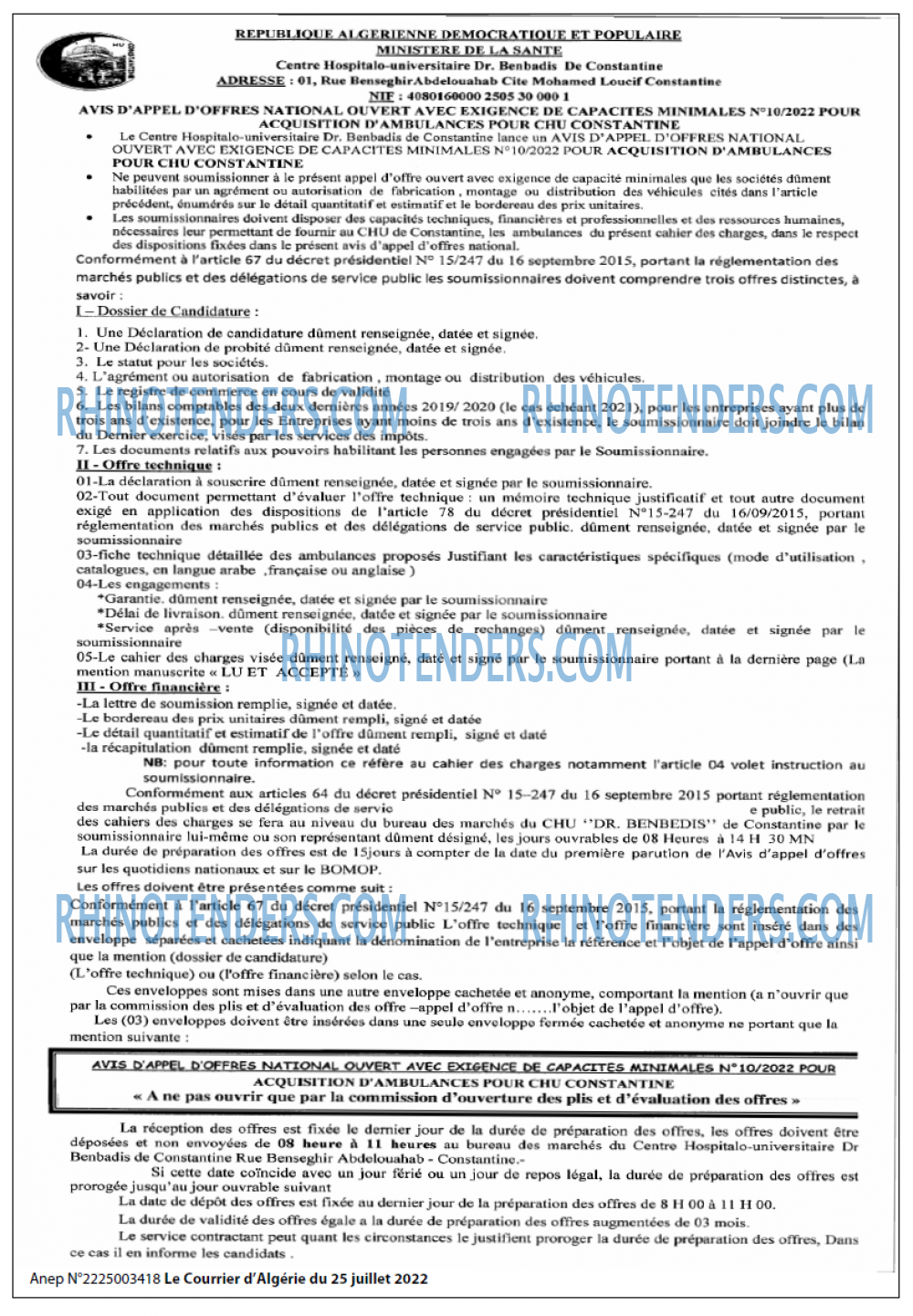 Le Courrier d'Algerie