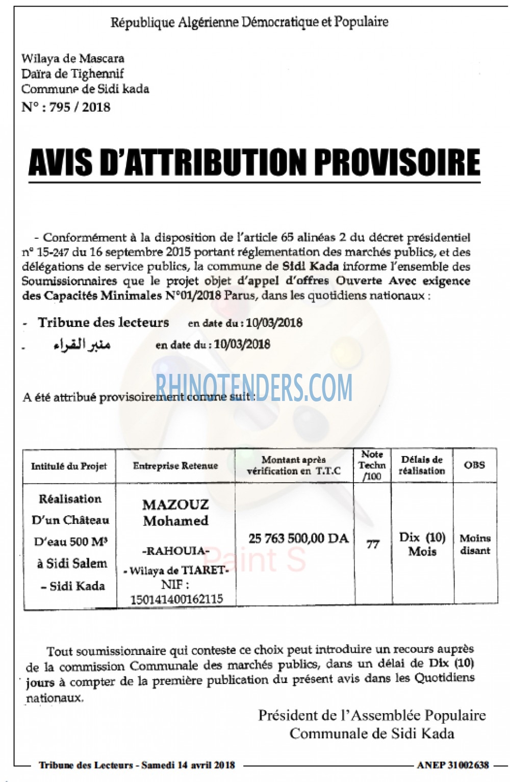 TRIBUNE DES LECTEURS