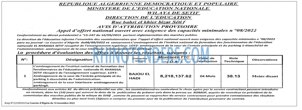 Le Courrier d'Algerie