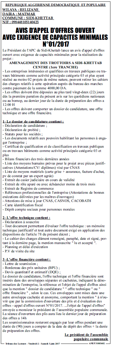 TRIBUNE DES LECTEURS