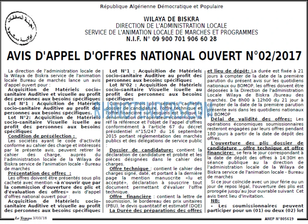 LE TEMPS D'ALGERIE