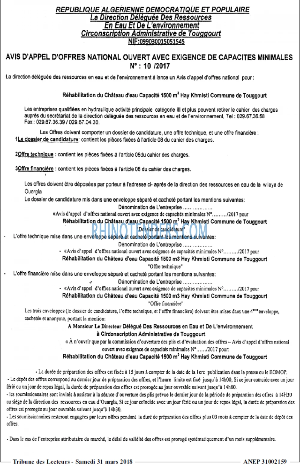 TRIBUNE DES LECTEURS