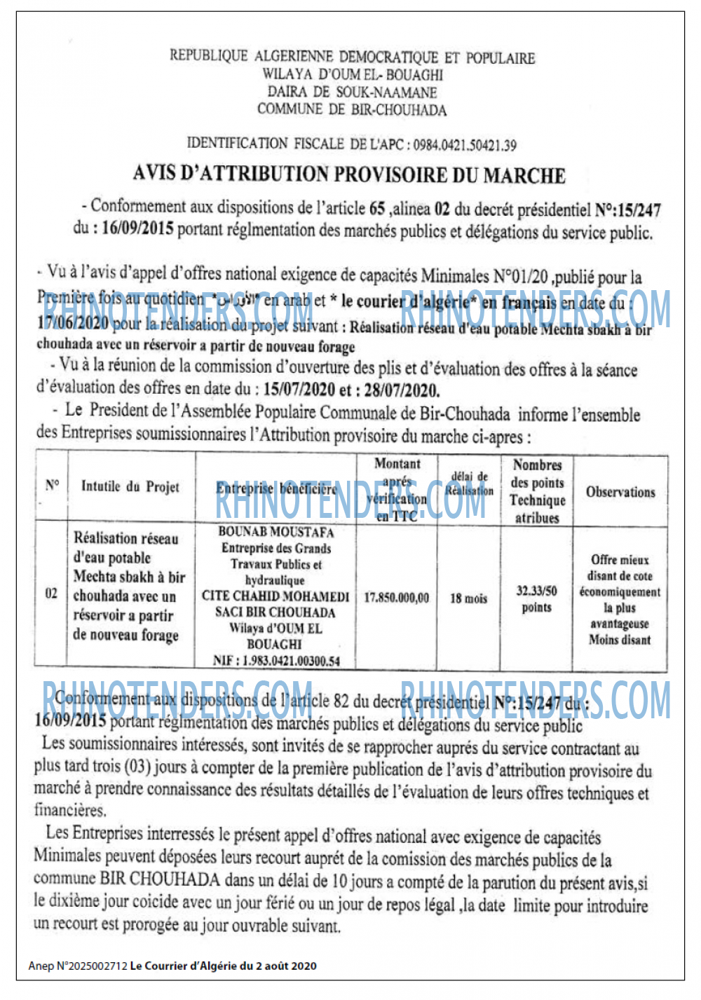 Le Courrier d'Algerie