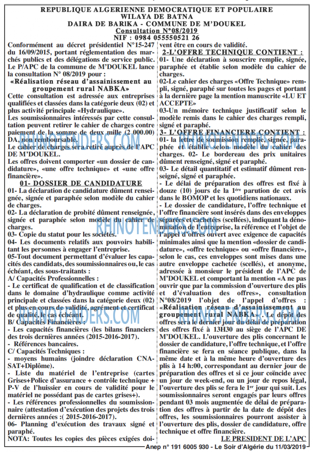 LE SOIR D'ALGERIE
